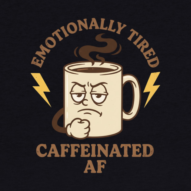 Emotionally Tired Caffeinated AF | Coffee Lovers by ArtistTee ⭐⭐⭐⭐⭐