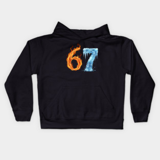 Fire and Ice 6 7 Birthday Gifts for Someone Turning 67 Kids Hoodie