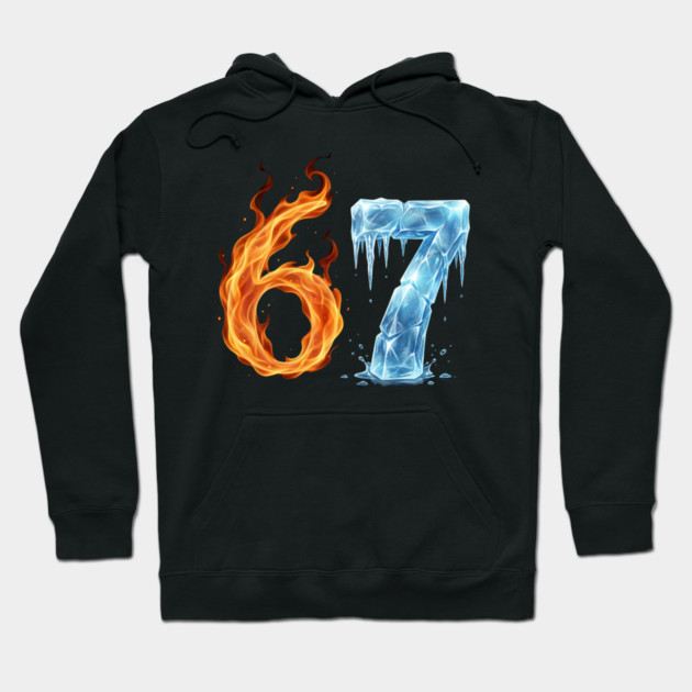 Fire and Ice 6 7 Birthday Gifts for Someone Turning 67 Hoodie by ArtistTee ⭐⭐⭐⭐⭐