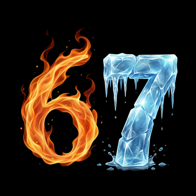 Fire and Ice 6 7 Birthday Gifts for Someone Turning 67 by ArtistTee ⭐⭐⭐⭐⭐