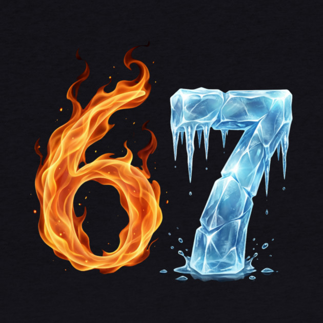 Fire and Ice 6 7 Birthday Gifts for Someone Turning 67 by ArtistTee ⭐⭐⭐⭐⭐
