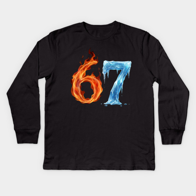 67 Birthday Age, for the Sixty Seven Years Old Kids Long Sleeve T-Shirt by ArtistTee ⭐⭐⭐⭐⭐