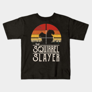 The Squirrel Slayer Vintage Sunset Hunter Rifle Kids T-Shirt