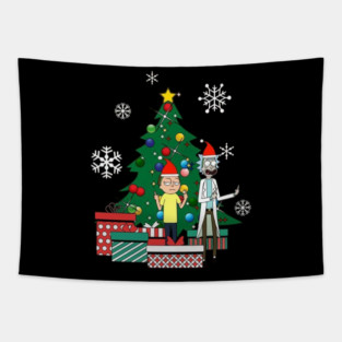 Rick and Morty Christmas Tapestry