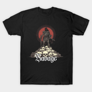 SAVAGE Sword Conan Cimmeria Barbarian Robert E. Howard Hyborian Crom Skulls T-Shirt