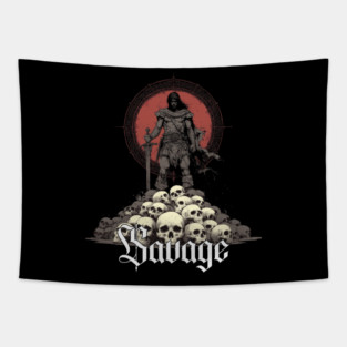 SAVAGE Sword Conan Cimmeria Barbarian Robert E. Howard Hyborian Crom Skulls Tapestry