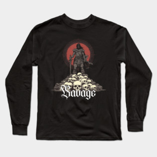 SAVAGE Sword Conan Cimmeria Barbarian Robert E. Howard Hyborian Crom Skulls Long Sleeve T-Shirt