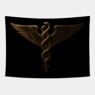 Serpent of Duality - Alchemical Rod of Asclepius, Hermetic Wisdom, Caduceus Knowledge Tapestry