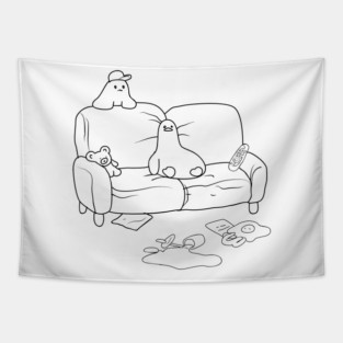 Messy Living Room Tapestry