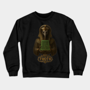 The Emerald Tablets Of Thoth the Atlantean, Ancient Egypt Alchemy, Hermetic Occult, Atlantis Crewneck Sweatshirt