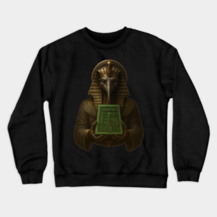 The Emerald Tablets Of Thoth the Atlantean, Ancient Egypt Alchemy, Occult Atlantis Crewneck Sweatshirt