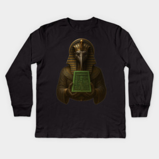 The Emerald Tablets Of Thoth the Atlantean, Ancient Egypt Alchemy, Occult Atlantis Kids Long Sleeve T-Shirt