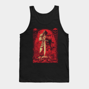Savage Sword Conan Cimmeria Barbarian Robert E. Howard Hyborian Crom, Dark Fantasy Tank Top