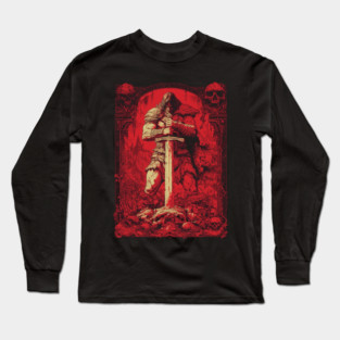 Savage Sword Conan Cimmeria Barbarian Robert E. Howard Hyborian Crom, Dark Fantasy Long Sleeve T-Shirt