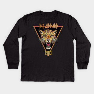 Def Leppard 1983 Leopard Retro Vibe Kids Long Sleeve T-Shirt