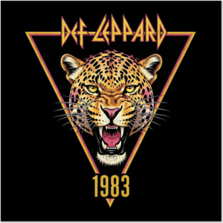 Def Leppard 1983 Leopard Retro Vibe Posters and Art