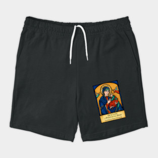 Our Lady of Perpetual Help Blessed Mother Mary Catholic Icon Shorts