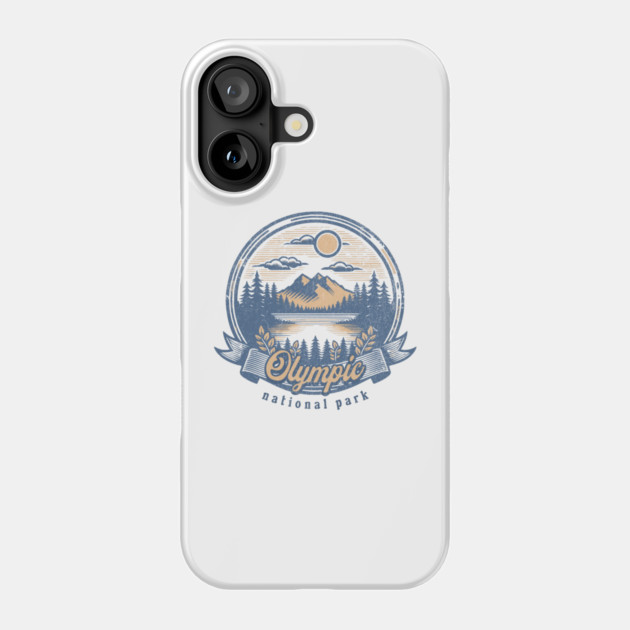 Vintage Olympic National Park Washington Scenic Sunset Hiking Phone Case by Pixel Threads 