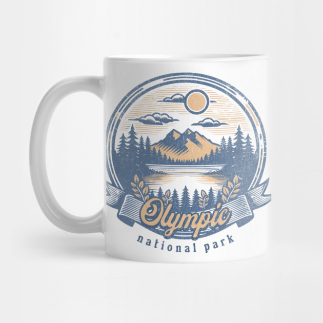 Vintage Olympic National Park Washington Scenic Sunset Hiking by Pixel Threads 