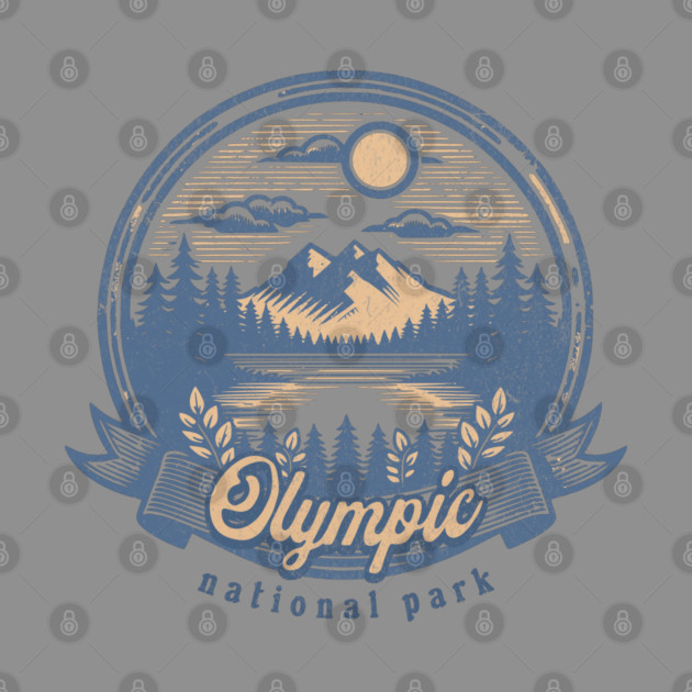 Vintage Olympic National Park Washington Scenic Sunset Hiking by Pixel Threads 