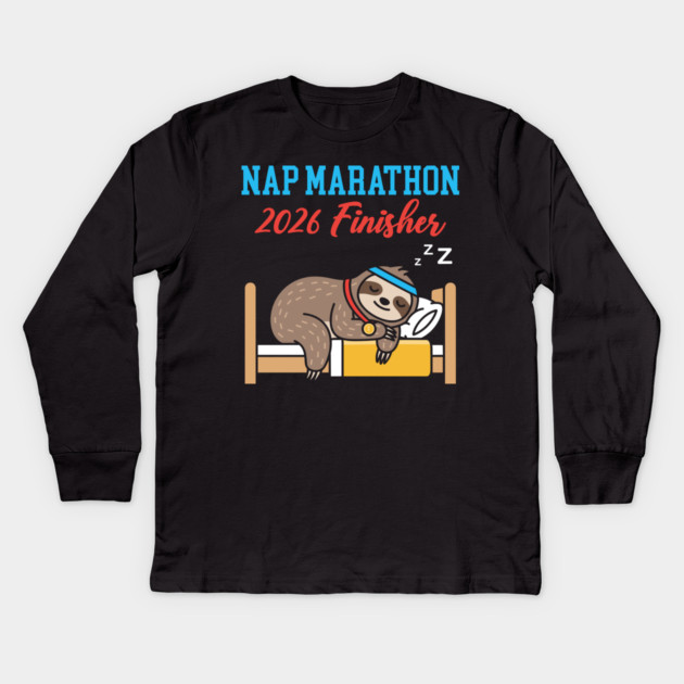 Nap Marathon 2026 Finisher Kids Long Sleeve T-Shirt by enrynz