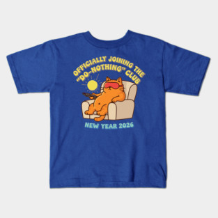 Lazy Cat Joins 'Do-Nothing' Club Kids T-Shirt
