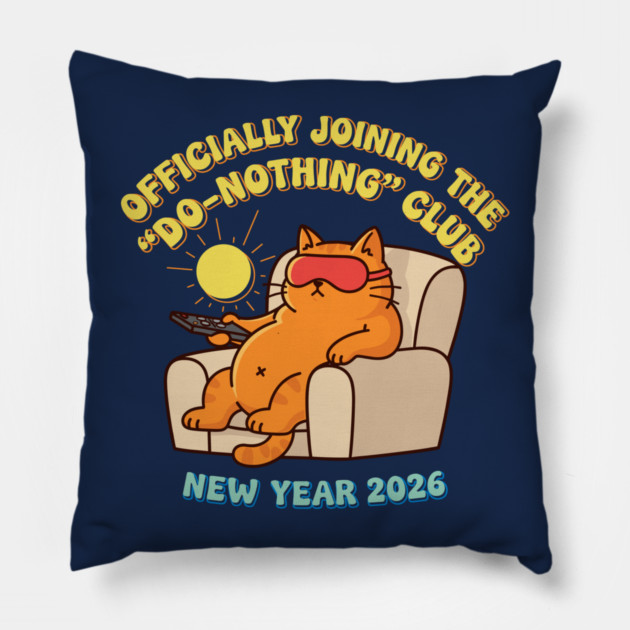Lazy Cat Joins 'Do-Nothing' Club Pillow by enrynz