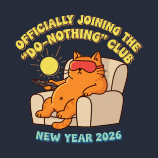 Lazy Cat Joins 'Do-Nothing' Club T-Shirt