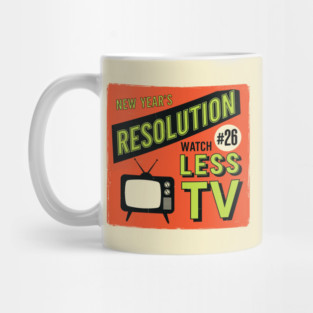 Watch Less TV: Hilarious Retro New Year's Resolution Mug