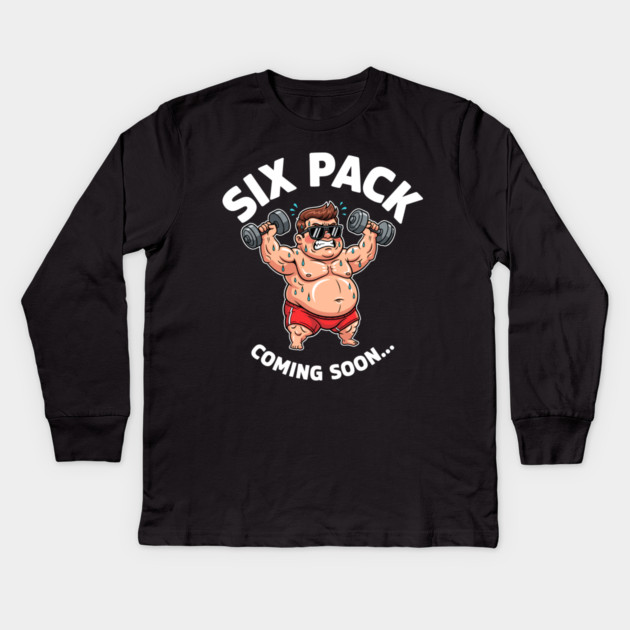 Six Pack Coming Soon Kids Long Sleeve T-Shirt by enrynz