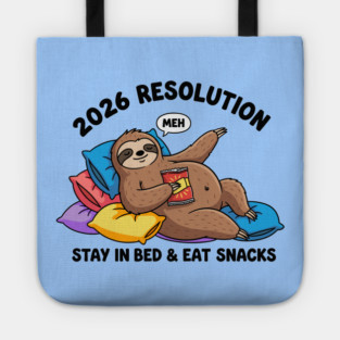 Lazy Sloth 2026 Resolution Tote