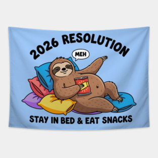 Lazy Sloth 2026 Resolution Tapestry