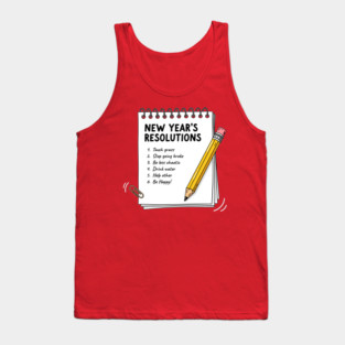 Hilarious New Year's Resolutions Notepad! Tank Top