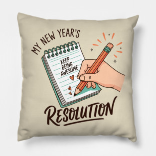 Funny New Year's Resolution Notebook Pillow
