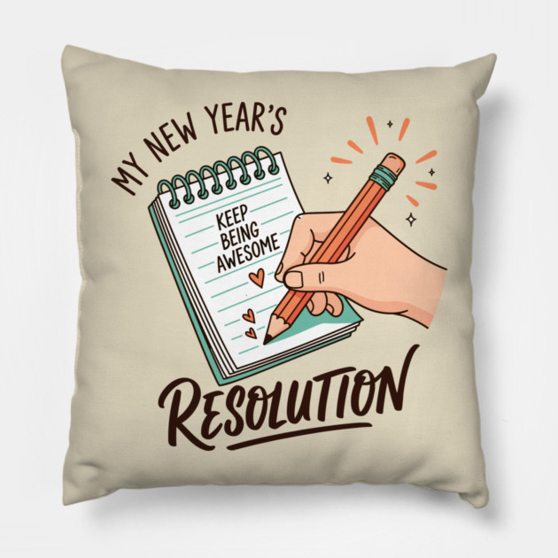 Funny New Year's Resolution Notebook Pillow by enrynz