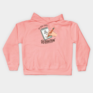 Funny New Year's Resolution Notebook Kids Hoodie