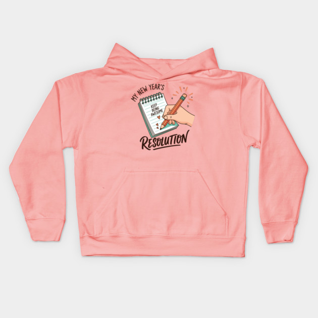 Funny New Year's Resolution Notebook Kids Hoodie by enrynz