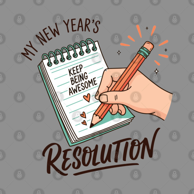 Funny New Year's Resolution Notebook by enrynz