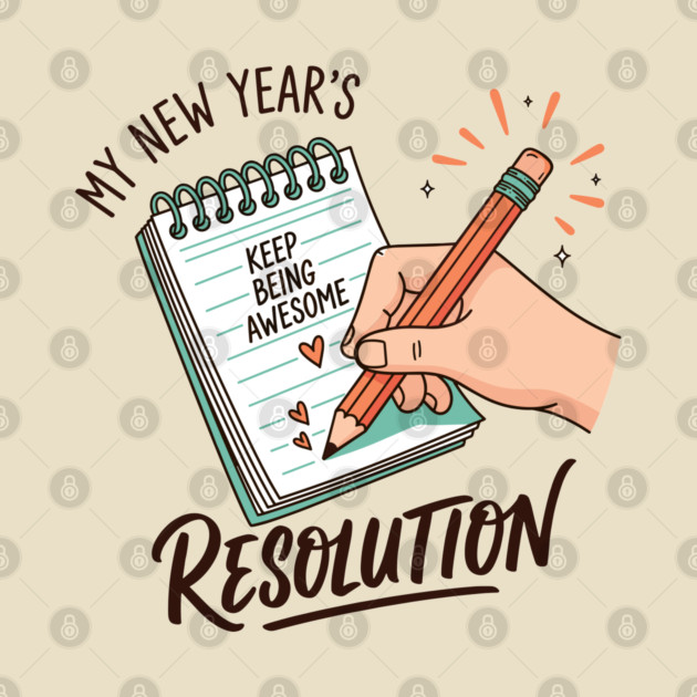 Funny New Year's Resolution Notebook by enrynz
