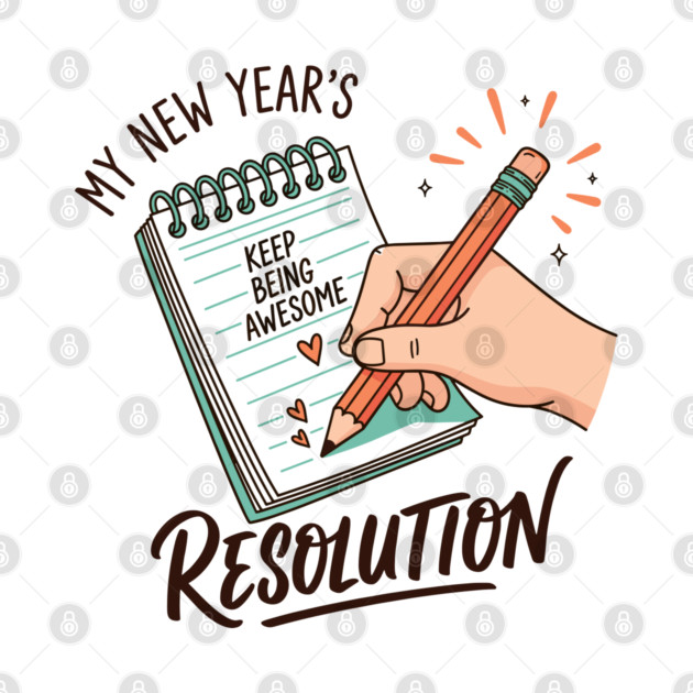 Funny New Year's Resolution Notebook by enrynz