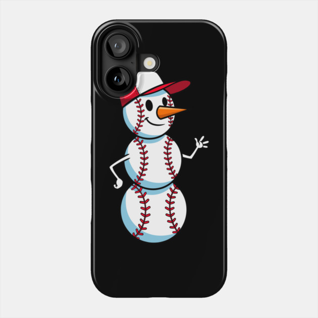 Cute Baseball Snowman Waving Phone Case by enrynz