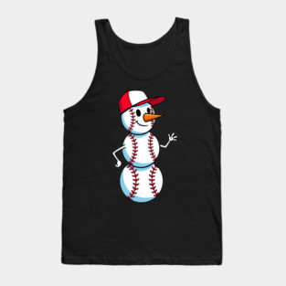 Cute Baseball Snowman Waving Tank Top