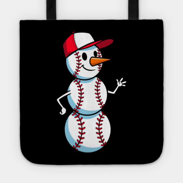 Cute Baseball Snowman Waving Tote by enrynz
