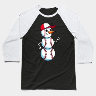 Cute Baseball Snowman Waving Baseball T-Shirt