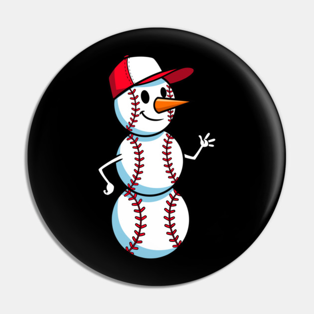 Cute Baseball Snowman Waving Pin by enrynz