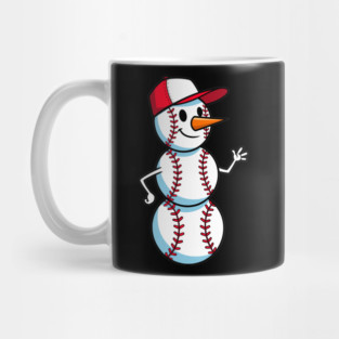 Cute Baseball Snowman Waving Mug