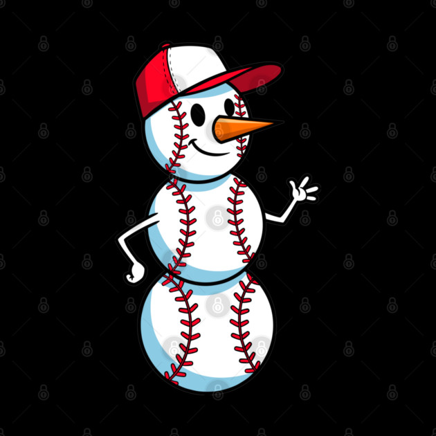 Cute Baseball Snowman Waving by enrynz