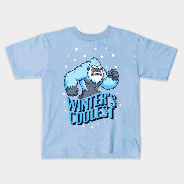 Winter's Coolest Yeti Beast! Kids T-Shirt by enrynz