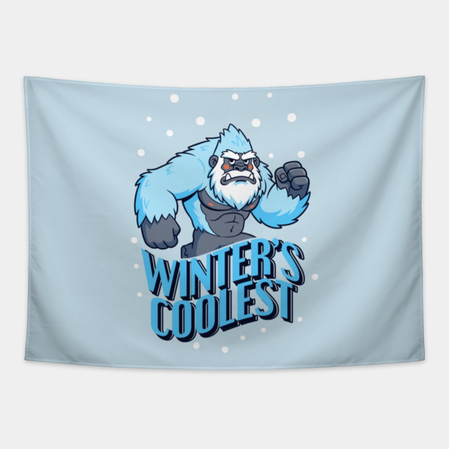 Winter's Coolest Yeti Beast! Tapestry by enrynz