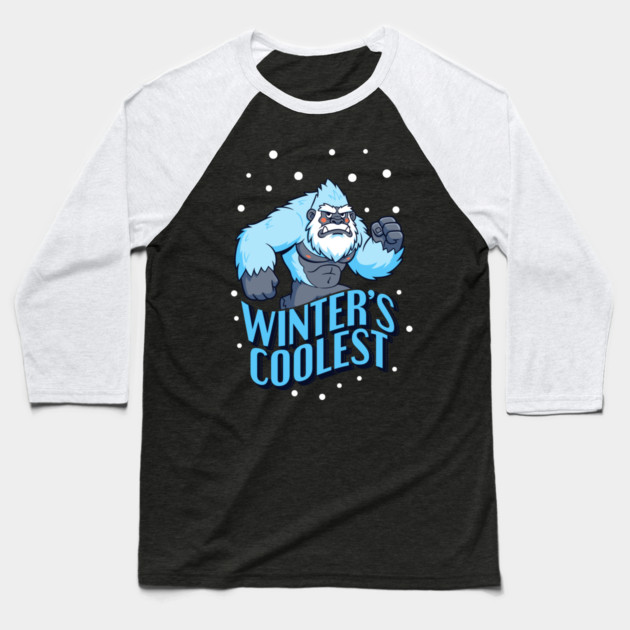 Winter's Coolest Yeti Beast! Baseball T-Shirt by enrynz